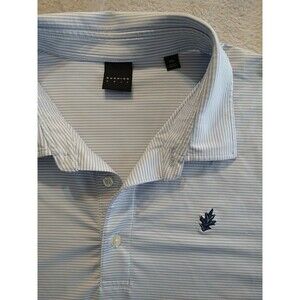 Dunning Golf Polo Shirt Mens 2XL XXL Blue Striped Short Sleeve Adult Lost Tree